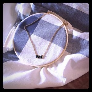 Kate Spade black enamel bow necklace